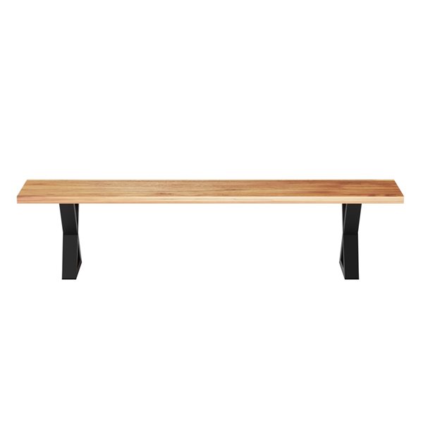 MobX 80-in Acacia Bench with Black X Legs