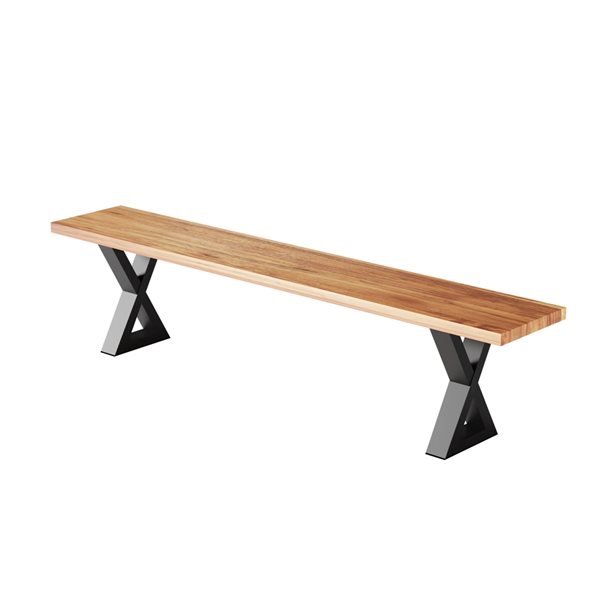 MobX 80 in Acacia Bench with Black X Legs RONA