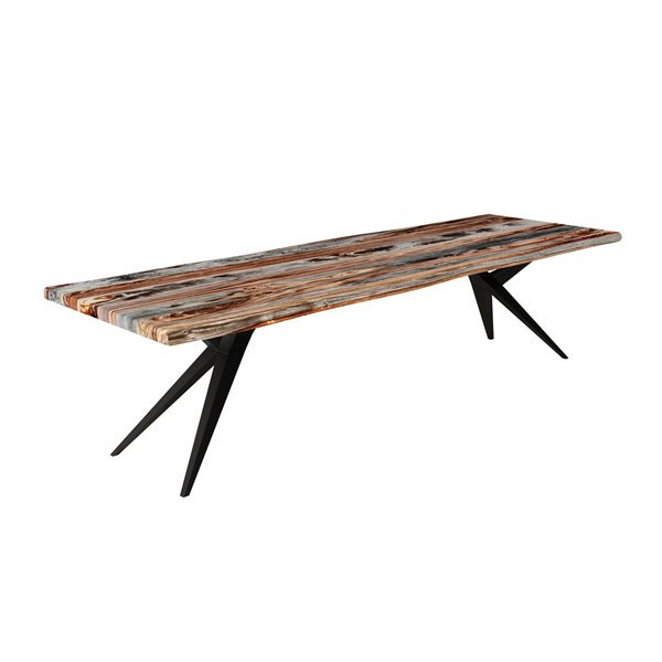 MobX Grey Sheesham 120-in x 40-in Dinning Table with Airloft Legs