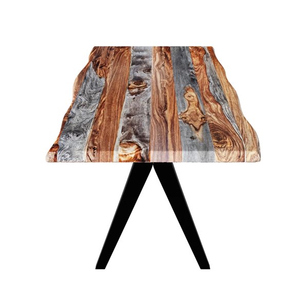 MobX Grey Sheesham 120-in x 40-in Dinning Table with Airloft Legs