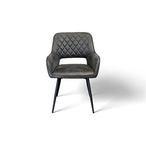 Corcoran Set of 1 Contemporary Black Cotton Upholstered Parsons Chair (Metal Frame)