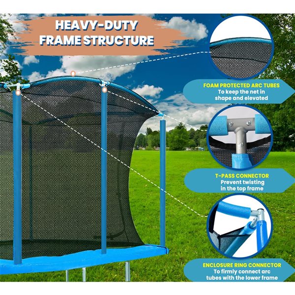 Machrus Moxie 8 x 12 FT Rectangular Outdoor Trampoline Set with Safety Enclosure