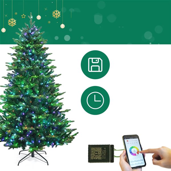 Costway 6ft AppControlled PreLit Christmas Tree Multicolour Lights with 15 Modes CM23483US RONA