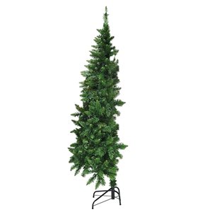 Costway 5-ft Pre-Lit PVC Artificial Half Christmas Tree 8 Flash Modes with 250 LED Lights