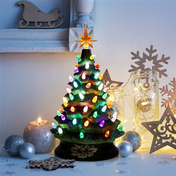 Ceramic christmas tree with deals removable lights