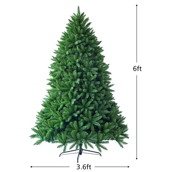 Costway 6-ft Premium Hinged Artificial Christmas Fir Tree with 1250 Branch Tips