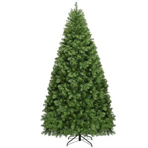 Costway 8-ft Pre-Lit Artificial PVC Christmas Tree Spruce Hinged with 880 LED Lights and Stand