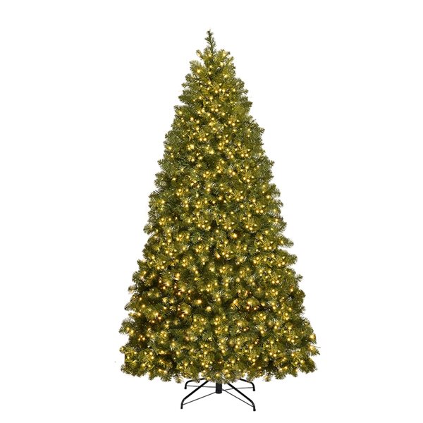 Costway 6-ft Pre-Lit Artificial PVC Christmas Tree Spruce Hinged with 560 LED Lights Stand