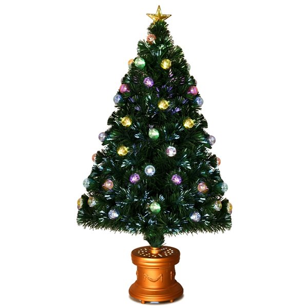 Costway 4ft PreLit Fibre Optical Firework Christmas Tree with