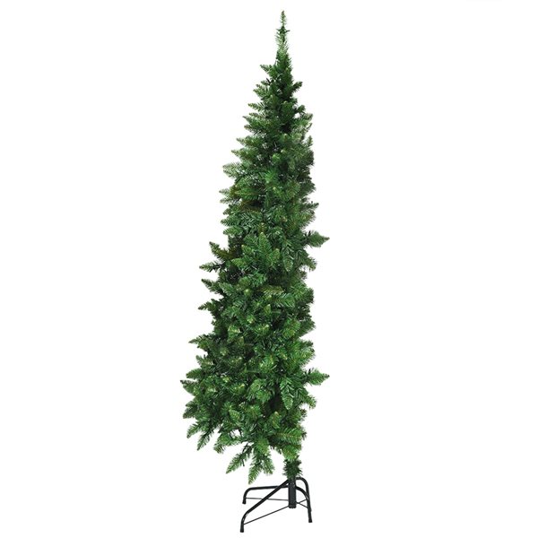 Costway 6-ft Pre-Lit PVC Artificial Half Christmas Tree 8 Flash Modes ...