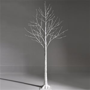 Costway 5-ft Pre-Lit White Twig Birch Tree for Christmas Holiday with 72 LED Lights