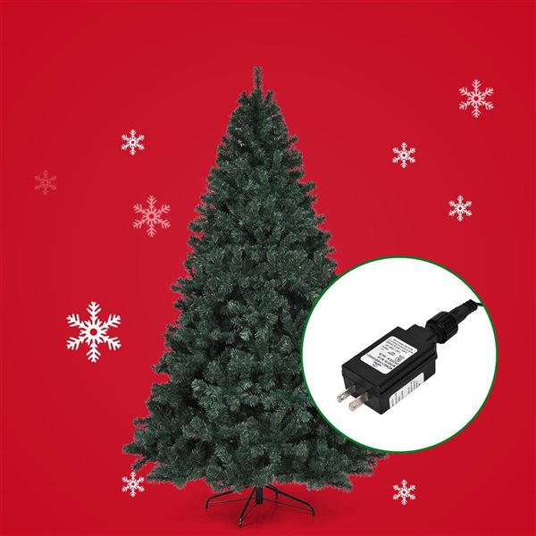 Costway 7.5-ft Pre-Lit Artificial Christmas Tree Hinged with 550 Multicolour Lights and Stand