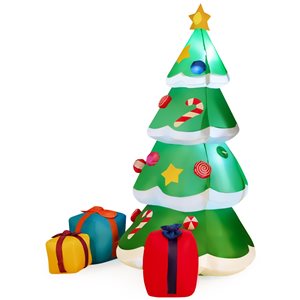 Costway 6-ft Internal Light Inflatable Christmas Tree with Gift Boxes and LED Bulbs
