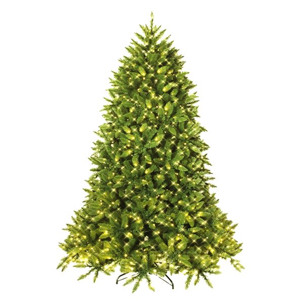 Costway 7.5-ft Pre-Lit PVC Christmas Fir Tree 8 Flash Mode CM22059