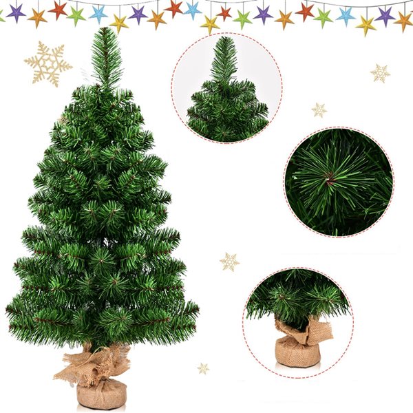 Costway 3-ft Artificial PVC Christmas Tree Tabletop Holiday Season Decoration Home Decor