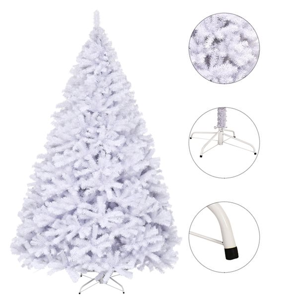 Costway 9-ft Hinged Artificial Christmas Tree Premium Pine Tree 2132 Tips with Metal Stand