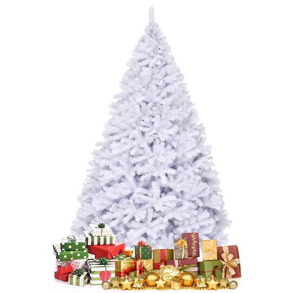 Costway 9-ft Hinged Artificial Christmas Tree Premium Pine Tree 2132 Tips with Metal Stand