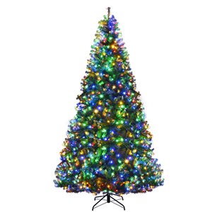 Costway 9-ft Pre-Lit Artificial Christmas Tree Premium Hinged with 1000 LED Lights and Stand