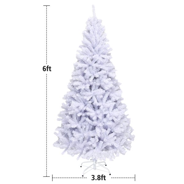 Costway 6-ft Hinged Artificial Christmas Tree Premium Pine Tree 1000 Tips with Metal Stand