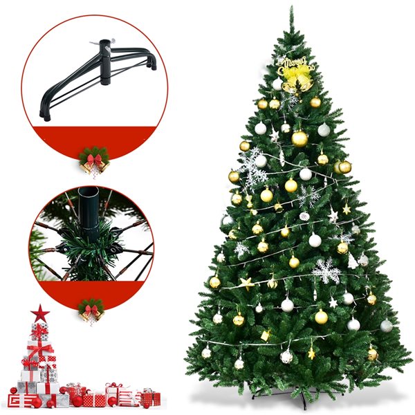 Costway 9-ft Hinged Artificial Christmas Tree Unlit Douglas Full Fir Tree with 3594 Tips