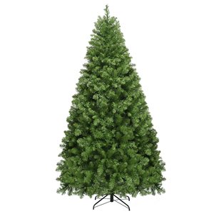 Costway 7-ft Pre-Lit Artificial PVC Christmas Tree Spruce Hinged with 700 LED Lights and Stand