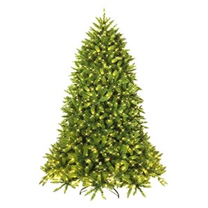 Costway 6-ft Pre-Lit PVC Christmas Fir Tree Hinged 8 Flash Modes with 650 LED Light