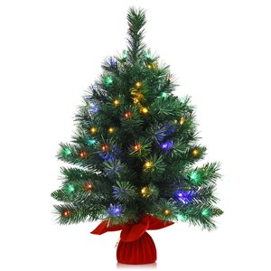 Costway 26-in Pre-Lit Tabletop Fir Christmas Tree Battery Powered 8 Flash Modes