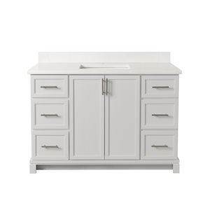 Tenor 48-in Dove Grey Vanity with Carrera Quartz top