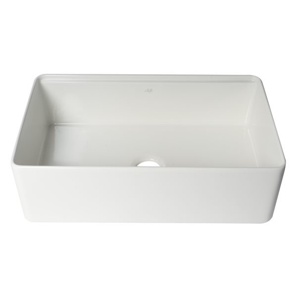 ALFI brand White Workstation 33-in x 20-in Step Rim Fireclay Farm Sink with Accessories