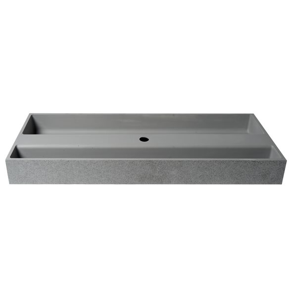 ALFI brand 48-in Solid Concrete Grey Matte Bathroom Sink