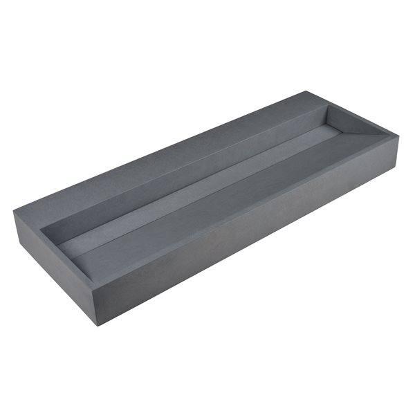 ALFI brand 48-in Solid Concrete Grey Matte Bathroom Sink