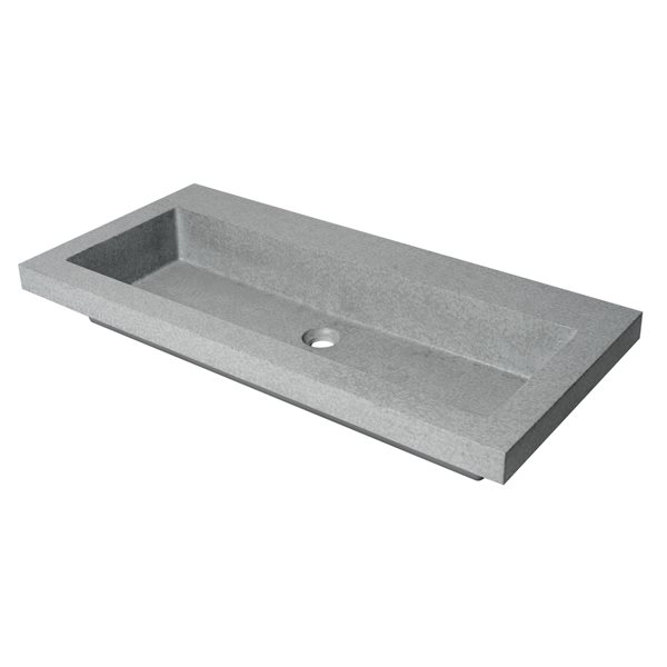 ALFI brand 40-in Solid Concrete Grey Matte Bathroom Sink