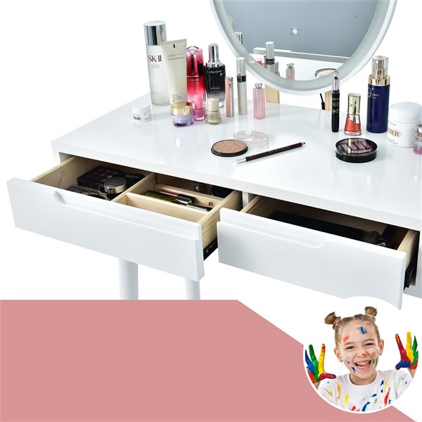 Costway 16-in White Makeup Vanity with 3 Lighting Modes