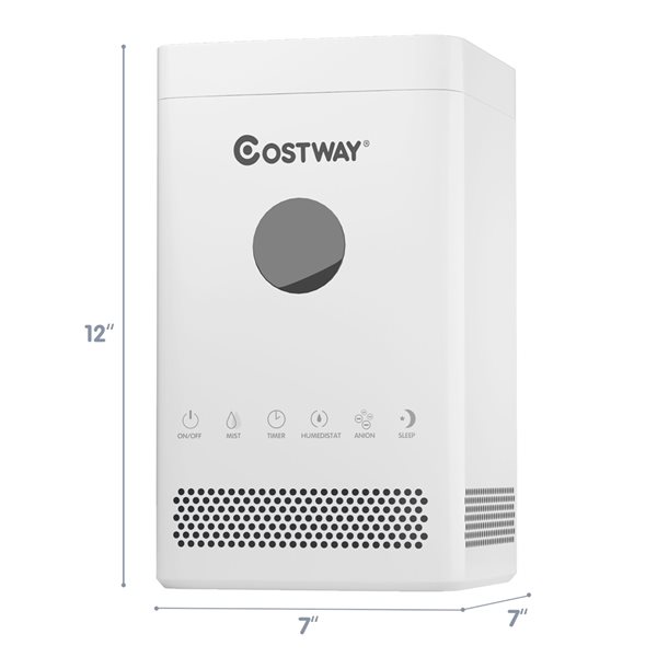 Costway 3.5 L Tabletop Cool 3-Level Mist Humidifier for 151-400-sq. ft. Room