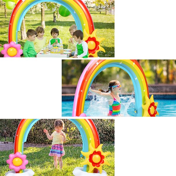 Costway Multicolour Inflatable Rainbow Sprinkler OP70505 RONA