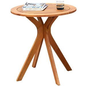 Costway 27.5-in Round Outdoor Solid Wood Coffee Table