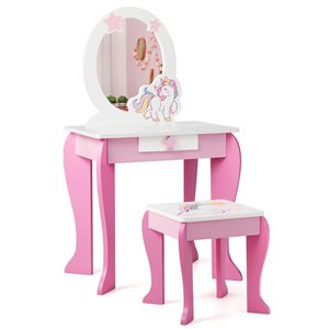 Costway 14-in Pink/White Makeup Vanity