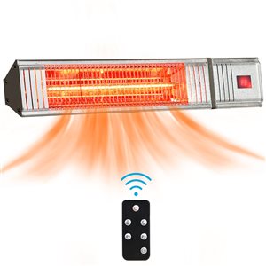 Costway 1500 W Infrared Wall Mount Indoor/Outdoor Electric Space Heater with Remote Control