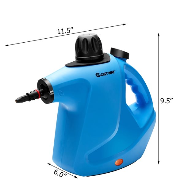 Costway 1-Speed 1050 W Multipurpose Steam Cleaner in Blue