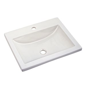American Standard Studio White Vitreous china Drop-in Rectangular Bathroom Sink (21-in x 17.75-in)