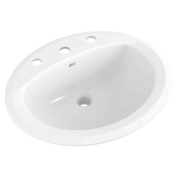 American Standard Aqualyn White Vitreous china Drop-in Round Bathroom Sink (20.37-in x 17.37-in)