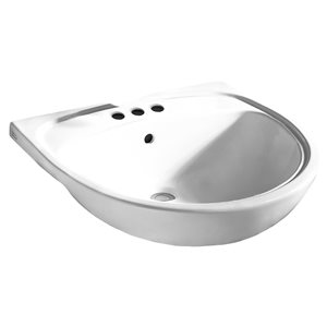 Lavabo de salle de bain encastré avec trous déployé 8 po, KOHLER, blanc  2905-8-0