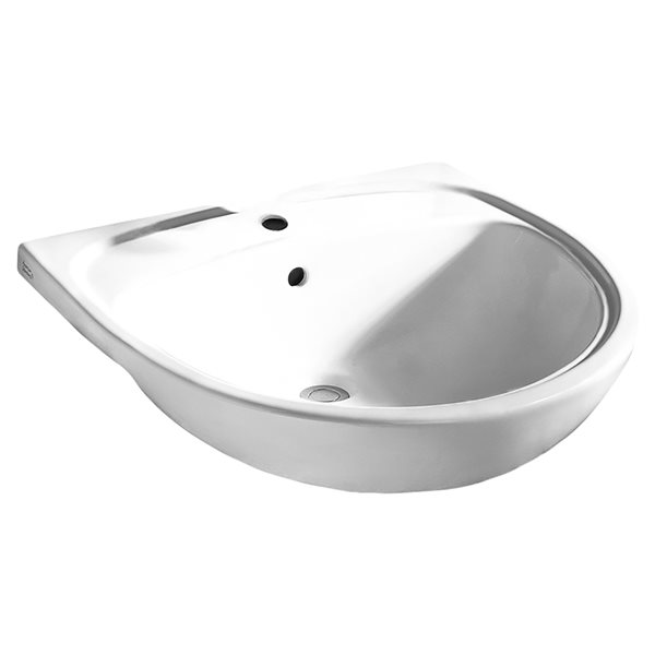 Lavabo ovale à installation en surface Mezzo en porcelaine vitrifiée blanche par American Standard (21.5 po x 22 po)