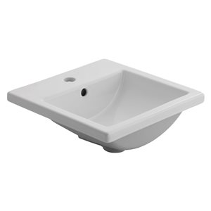 American Standard Studio Carre White Vitreous china Drop-in Rectangular Bathroom Sink (16.25-in x 16.25-in)
