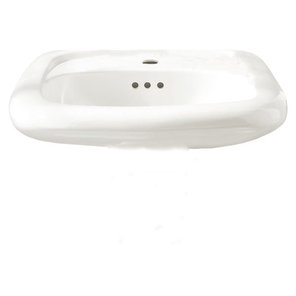 American Standard Murro White Vitreous china Wall-mount Rectangular Bathroom Sink, 20.5-in x 21.25-in (shroud sold separately)