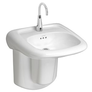 Lavabo de salle de bains rectangulaire mural Murro en porcelaine vitrifiée blanche par American Standard, 20.5 po x 21.25 po…