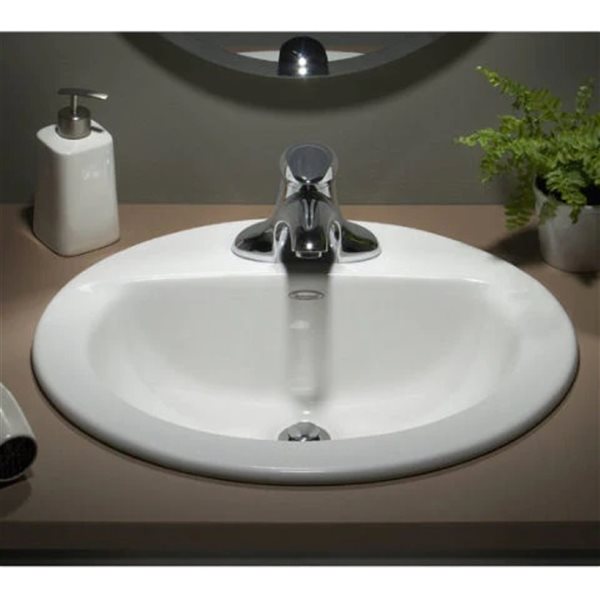 American Standard Colony White Vitreous china Drop-in Square Bathroom Sink (20.51-in x 17.64-in)