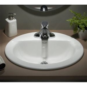 American Standard Colony White Vitreous china Drop-in Square Bathroom Sink (20.51-in x 17.64-in)