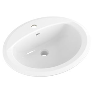 Lavabo rond à installation en surface Aqualyn en porcelaine blanche par American Standard (20.37 po x 17.37 po)