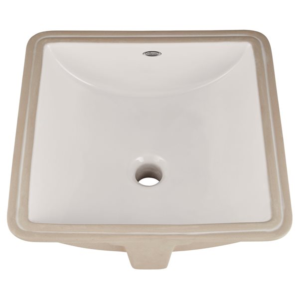 Lavabo carré sous-comptoir Studio Carre en porcelaine vitrifiée blanche par American Standard (16 po x 16 po)